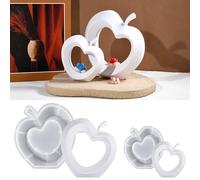 Xidmold Moules en silicone en forme de pomme, plâtre pour coulée, résine époxy, moules en silicone pour ornement de table, artisanat