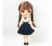 XiDonDon Ensemble de vêtements rétro pour poupée BJD (Blyth, Ymy, Licca, Azone, Ob24, Ob27) - Accessoires et Jouets (Vêtements Uniquement) (Dark Blue Set)