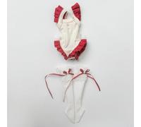 XiDonDon Maillots de Bain Tendance pour poupées BJD Blyth, Ob24, Licca et Azone Accessoires et Cadeaux (Vêtements Uniquement) (White-Red)