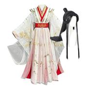 Xie Lian Costume de cosplay officiel de Hanfu | Robe de cérémonie brodée dorée pour Halloween, Comic Con