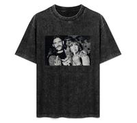 XIEAI Lemmy Middle Finger Vintage Photo Music Fan Men's T-Shirt Graphic Unisex Black Top Shirt L