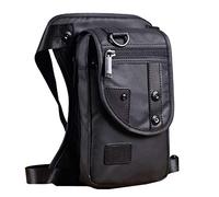 Xieben Neuf pour Homme Imperméable Oxford Militaire Tactique D'équitation Sac Banane Drop Tour De Taille Sac De Jambe Noir