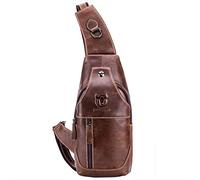 Xieben Sac à bandoulière en cuir pour hommes femmes bandoulière poitrine sac à dos sac à dos sacs à dos sacs de voyage en plein air