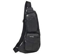 Xieben Sac à bandoulière en cuir sac à bandoulière pour hommes femmes voyage en plein air sport randonnée Camping épaule poitrine Pack affaires décontracté sac à dos