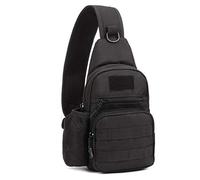 Xieben Sac de Poitrine Etanche Sac d'Epaule Tactique Militaire Molle Sacoche avec Poche de Cruche à Eau Multifonction pour Voyage Randonnée Camping Excursion Cyclisme Escalade