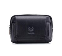 Xieben Sac de Taille en Cuir Vertical Porte-Monnaie Cigarette Hanche Ceintures Boucles de Téléphone Portable Sac Banane Multi-usages Voyage, #06 Noir, S, Étui Portefeuille