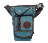 Xieben Toile Drop Leg Sac pour Hommes Femmes Taille Ceinture Tactique Militaire Poche Moto équitation Vélo Voyage Tactique Extérieur Sports Bum Fanny Pack Vert