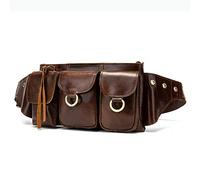 Xieben Vintage en Cuir Fanny Pack pour Hommes Taille Sac Hanche en Plein Air Voyage Sac À Main Téléphone Bum Ceinture Messenger Épaule Sling Poitrine Sacs Marron