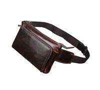 Xieben Vintage Sac en Cuir de Banane Taille pour Hommes Femmes Voyage Randonnée Courir Hanche Bum Waist Fanny Pack Téléphone Portable Bourse Portefeuille Poche Café
