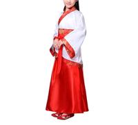Xiedeai Chine Enfants National Style Chinois Scène Théâtre Jouer à L'opéra Cosplay Spectacle Traditionnel Folle Robe Filles Manches Longues Combinaison Tang (Tailles Plus Petites), Rouge 120cm