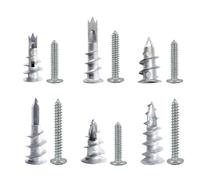 Xiedeai Lot de 20 chevilles robustes de 15 x 25 mm pour plaques de plâtre et murs creux avec vis - Ancrage autoforeuse pour cloison sèche pour une suspension sûre, une forte force de maintien et une