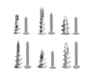 Xiedeai Lot de 20 chevilles robustes de 15 x 25 mm pour plaques de plâtre et murs creux avec vis - Ancrage autoforeuse pour cloison sèche pour une suspension sûre, une forte force de maintien et une