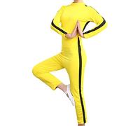 Xiedeai Performance Arts Martiaux Combat Vêtements Enfant Adulte Unisexe Siamois Ensembles - Survêtements Kungfu Karaté Judo Entraînement Compétition Gym Jeu Rôle Film Jaune 140cm