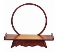 XIEHEMAO Table d'autel en Bois avec Anneau Lumineux LED | Sanctuaire de Bouddha sculpté à la main For le salon, l'entrée ou le bureau, les prières et le culte(50cm)