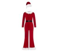 XIEHYA Costume Mere Noël Combinaison de Noël for femme, manches longues évasées, ensemble chapeau et costume Mère, tenue fête cosplay for les fêtes(M)
