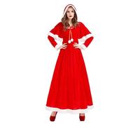 XIEHYA Costume Mere Noël Costumes de Noël for femmes, ensemble costumes Père vert rouge, robe longue en velours, châle Mme avec chapeau et cosplay(Red,M)