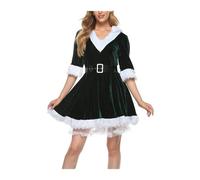 XIEHYA Costume Mere Noël Déguisement de Mère Noël for femme : robe en velours à capuche et dentelle avec ourlet fausse fourrure, tenue idéale for les fêtes fin d'année. Idée cadeau for(Color 1,S)