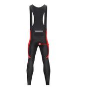 XIEHYA Cuissard à Bretelles en Polaire Cuissard de Cyclisme Thermique d'hiver en Polaire, Collant zippé for VTT, rembourré Gel, Long(Red with Padded,3XL)