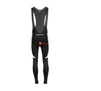 XIEHYA Cuissard à Bretelles en Polaire Cuissard de Cyclisme Thermique d'hiver en Polaire, Collant zippé for VTT, rembourré Gel, Long(White with Padded,S)