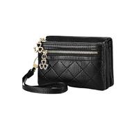 XIEHYA Portefeuille Femme Portefeuille Court Vintage for Femmes, Porte-Monnaie, Porte-Monnaie de Couleur Unie, Portefeuille for Femmes avec Emplacement pour Carte(Black)