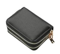 XIEHYA Portefeuille Femme Portefeuille en Cuir à Fermeture éclair for Femmes, Petit Portefeuille à Monnaie, Portefeuille Court avec Porte-Cartes avec Emplacement pour Carte(Black)