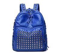 XIEHYA Sac à Dos Rivet Sacs à dos en cuir souple rivets for femmes, sac d'école de grande capacité for filles, voyage(Blue)