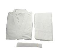 XIEHYA Uniforme léger de karaté Gi, entraînement d'arts martiaux avec ceinture gratuite, ensemble d'aïkido Judo à cordon élastique Pour Hommes, Femmes(White,160cm)