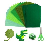 XIEJ 45 Pièces Feutrine Verte, Polyester Feutrine Loisir Creatif, 20 x 30cm Tissu en Feutre, Souple Feuilles de Feutre avec 1 Paire de Ciseaux pour L'Artisanat Projets (Gamme Verte)