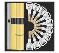 XIEJING Cylindre De Serrure,Barillet De Porte Cylindre de Verrouillage de la Porte de la Porte de sécurité de la sécurité de la sécurité 10 des Touches (Color : A32.5B52.5 L85mm)