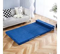 XIEMINLE Canapé-lit pliant, confortable matelas de voyage pliable avec housse lavable, futon lit doux pour dormir, salle de jeux, maison, tente (70 x 200 x 8 cm, bleu)