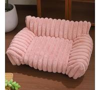 XIEMINLE Canapé-lit pour chat et chat d'intérieur - Lit moelleux et confortable pour animaux de compagnie - Chiot et chaton - Lit chaud et apaisant avec fond antidérapant (75 x 55 x 25 cm, rose)