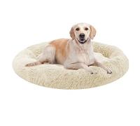 XIEMINLE Couffin Chien Anti Stress, Lit Moelleux Rond pour Chien, Panier pour Chien Canapé, Coussin Chat Panier Donut pour Chiens et Chats de Taille Moyenne et Grande, Lavable en Machine(Ø100cm)