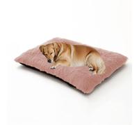 XIEMINLE Coussin apaisant pour chien - Coussin pelucheux anti-anxiété pour chien - Lavable en peluche - Matelas chaud et confortable avec fond antidérapant (78 x 55 x 10 cm, rose)