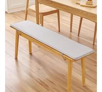 XIEMINLE Coussin de banc 2/3 places antidérapant avec attaches - Rembourrage pour chaise en bois doux et lavable - 200 x 40 x 1,5 cm, gris clair