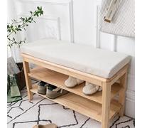 XIEMINLE Coussin de banc de chaussures, antidérapant avec housse amovible, lavable, 5 cm d'épaisseur, pour balancelle, tatami, chaise de salle à manger (180 x 40 x 5 cm, beige)