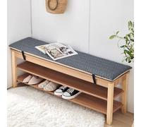XIEMINLE Coussin de banc en bois - Avec fond antidérapant - Lavable - Tapis d'intérieur avec fermeture éclair - Coussin d'assise de fenêtre de 3 cm d'épaisseur - 180 x 30 x 3 cm - Gris