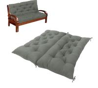 XIEMINLE Coussin de banc pour mobilier d'intérieur, 8 cm d'épaisseur, balancelle, coussin rectangulaire pour fenêtre, canapé, chaise de salle à manger avec dossier (120 x 100 x 8 cm, gris foncé)