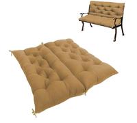 XIEMINLE Coussin de banc rectangulaire épais - Coussin de banc de salle à manger touffeté avec dossier - Coussin de chaise doux pour mobilier d'intérieur et baie vitrée - 120 x 100 x 8 cm, kaki