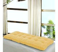XIEMINLE Coussin de Banc Taille Personnalisée, Coussin de Canapé Long Intérieur Rectangulaire, Coussin de Sol Coussin de Siège 2 ou 3 Places pour Banc de Mobilier Terrasse Balancelle (Jaune)