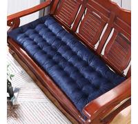 XIEMINLE Coussin de chaise rectangulaire pour intérieur long avec attaches - Confortable et lavable - 8 cm d'épaisseur - Pour baie vitrée (oreiller, bleu marine)