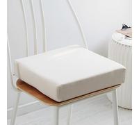 XIEMINLE Coussin de chaise, rehausseur antidérapant, pour chaises de salle à manger, voiture, bureau, salon, cuisine - Carré avec housse amovible (40 x 40 x 8 cm, blanc)