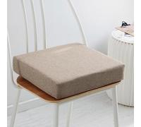 XIEMINLE Coussin de chaise, rehausseur antidérapant, pour chaises de salle à manger, voiture, bureau, salon, cuisine - Carré avec housse amovible (40 x 40 x 8 cm, café)