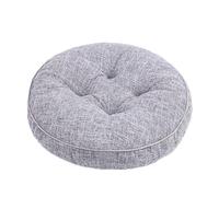 XIEMINLE Coussin de chaise rond épais en mousse à mémoire de forme pour salle à manger en coton et lin pour cuisine, bureau, jardin, terrasse, intérieur (50 x 50 x 10 cm, gris clair)