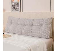 XIEMINLE Coussin de lecture triangulaire pour tête de lit, coussin de soutien lombaire pour lit - Coussin de soutien lombaire avec housse amovible (100 x 50 x 20 cm, gris1)