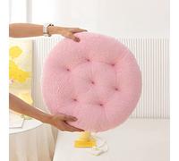 XIEMINLE Coussin de siège court en peluche, doux et confortable, pour salle à manger, bureau, chaise de jardin, intérieur et extérieur, 40 x 40 cm, rose