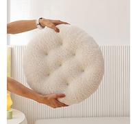 XIEMINLE Coussin de siège court en peluche, doux et confortable, pour salle à manger, bureau, chaise de jardin, intérieur et extérieur, 50 x 50 cm, blanc