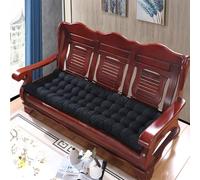 XIEMINLE Coussin de siège épais et rectangulaire lavable pour chaise, banc de terrasse en bois et canapé, pour porche, balancelle, table de table (53 x 170 x 6 cm, noir)