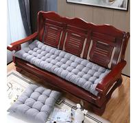 XIEMINLE Coussin de siège épais et rectangulaire lavable pour chaise, banc d'intérieur en bois et balancelle, chaise de terrasse en bois (53 x 180 x 6 cm, gris)
