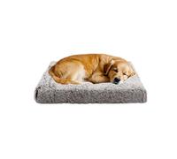 XIEMINLE Coussin doux pour chien - Matelas lavable avec housse amovible en peluche - Confortable - En mousse d'œuf douce - Avec fond antidérapant (120 x 80 x 10 cm, marron)