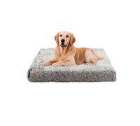 XIEMINLE Coussin lavable pour cage pour chien et animal domestique - Matelas apaisant avec housse en peluche amovible et confortable avec fond antidérapant (50 x 40 x 5 cm, marron)